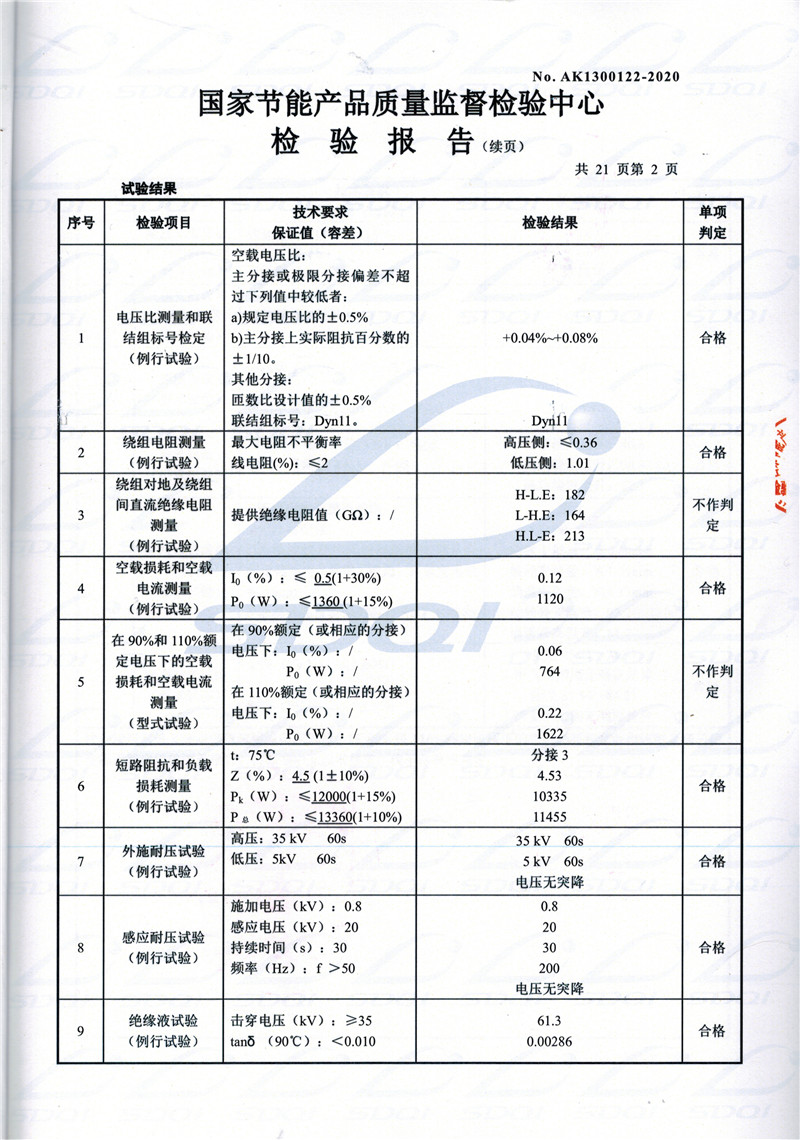 高低压试验报告-S11-1250让胡路让胡路让胡路油浸式变压器-2.jpg